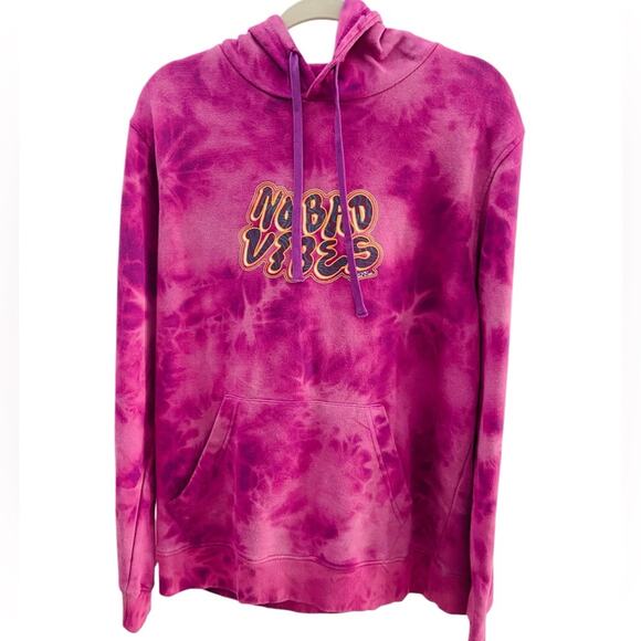 NWOT Neff No Bad Vibes Pink Tie Dye Hoodie - Picture 1 of 8